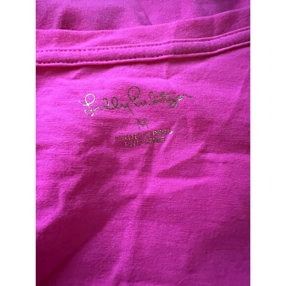 Lilly Pulitzer Elisabette Top Prosecco Pink Ruched Sleeve Women's Size Medium Ne - Picture 6 of 6